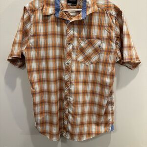 Marmot Orange and Blue Casual Button Down Shirt